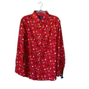 NWT Simon Banks Christmas Red Shirt Botton Down Size L
